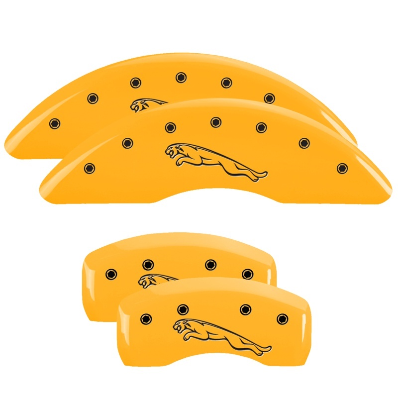 MGP 4 Caliper Covers Engraved Front & Rear Vtech Yellow Finish Black Char 1999 Acura RL thumbnail 6