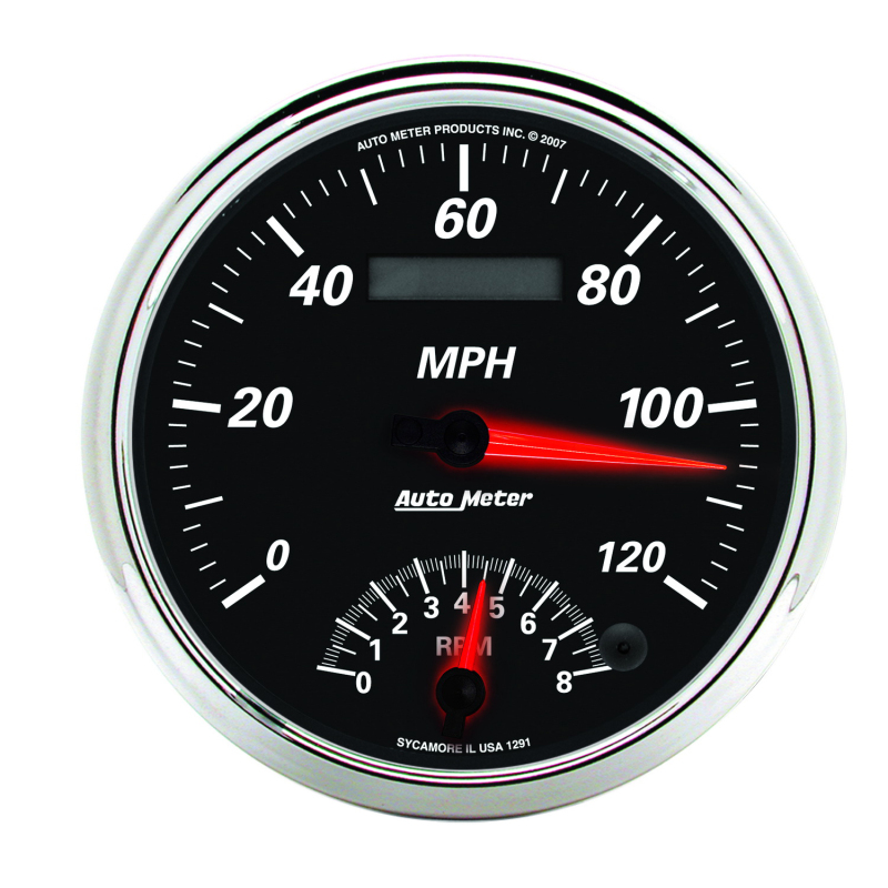 Autometer Designer Black II 5in 120 MPH & 8k RPM In-Dash Tach/Speedo thumbnail 3
