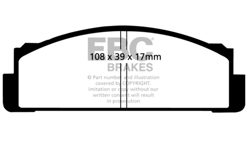 EBC 68-83 Fiat 124 1.6 Yellowstuff Front Brake Pads thumbnail 6