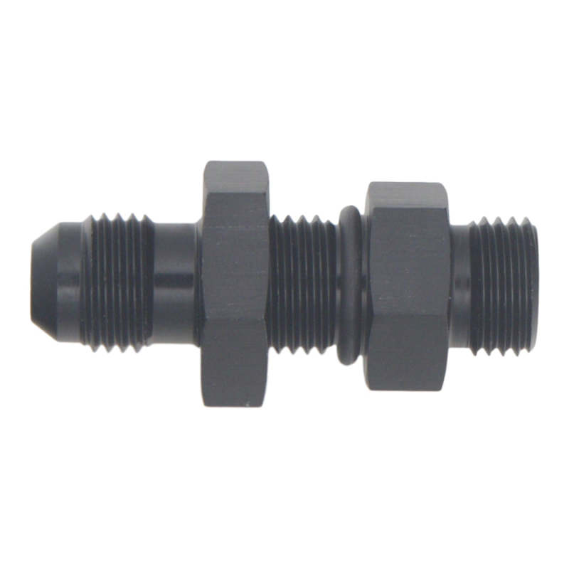 DeatschWerks 6AN O-Ring Male to 6AN Male Flare Bulkhead Include Nut - Anodized Matte Black thumbnail 2