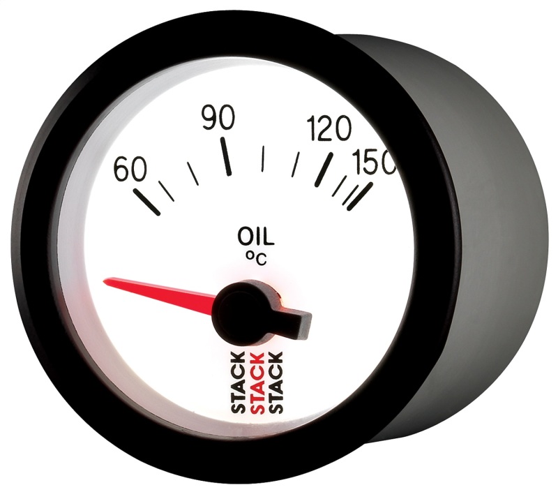Autometer Stack 52mm 60-150 Deg C M10 Male Electric Oil Temp Gauge - White thumbnail 9