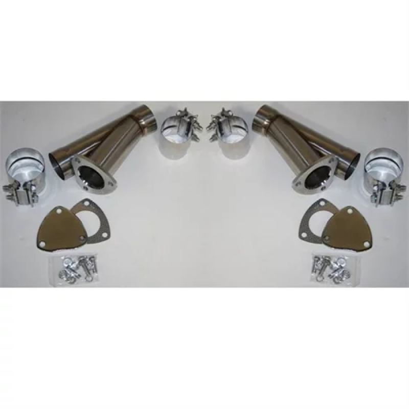 Granatelli 2.5in Stainless Steel Manual Dual Exhaust Cutout Kit w/Slip Fit Band Clamp thumbnail 3