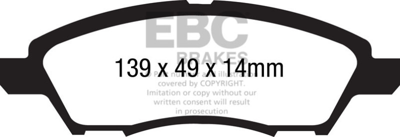 EBC 12+ Nissan Versa 1.6 Ultimax2 Front Brake Pads thumbnail 4