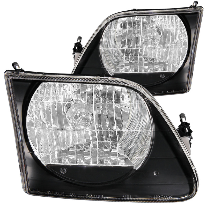 ANZO 1997.5-2003 Ford F-150 Crystal Headlights Black G2 thumbnail 3
