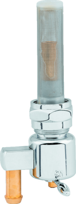 Bikers Choice Chrome Round Petcock 22MM Down Outlet