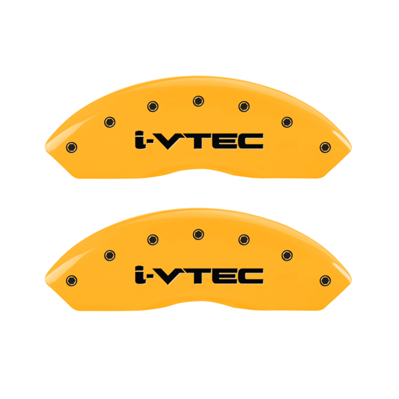 MGP 4 Caliper Covers Engraved Front & Rear i-Vtec Yellow finish black ch thumbnail 5