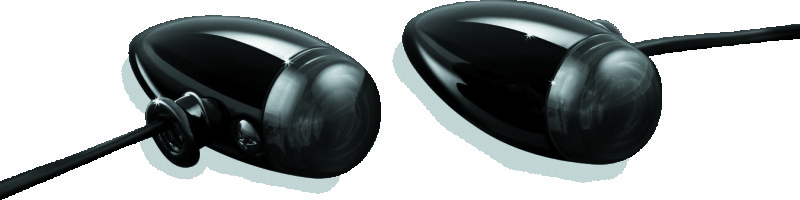 Kuryakyn Super-Bright Mini LED Bullet Lights 2504 LED, Bullet, 1.250 in. Diameter, 3.000 in. Length, Smoke Lens, Amber LED, Black, Pair thumbnail 4