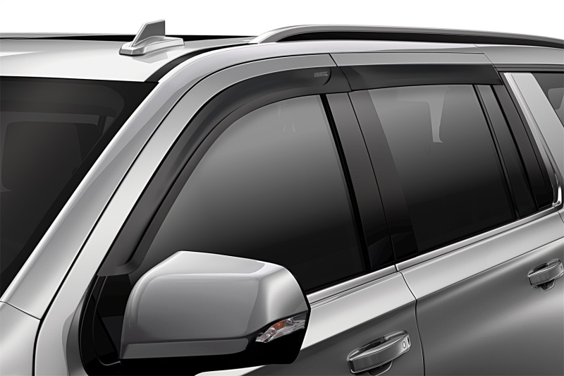 Low Profile Ventvisor Deflector; Matte Black; Outside Mount; 4 pc.