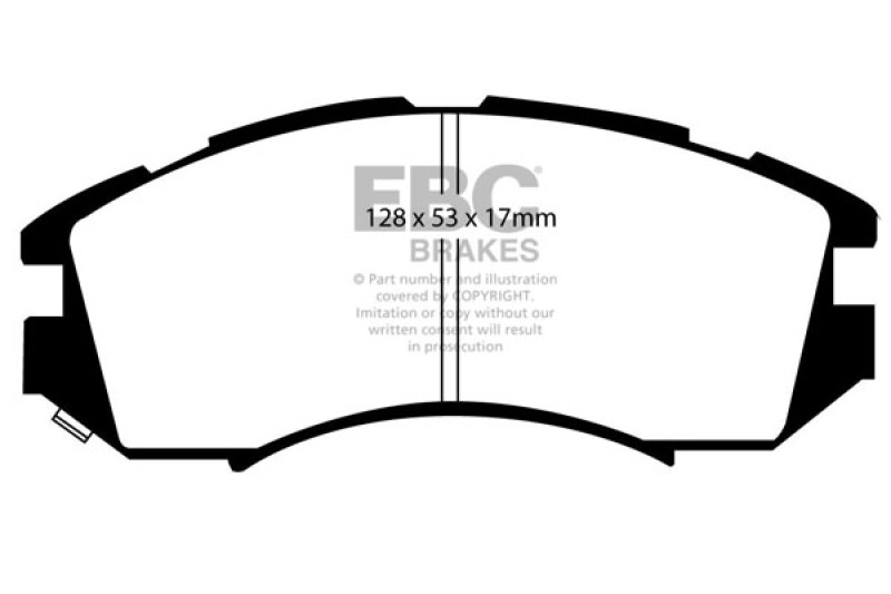 EBC 92-96 Subaru Impreza 1.8 (2WD) (13in Wheels) Yellowstuff Front Brake Pads thumbnail 6