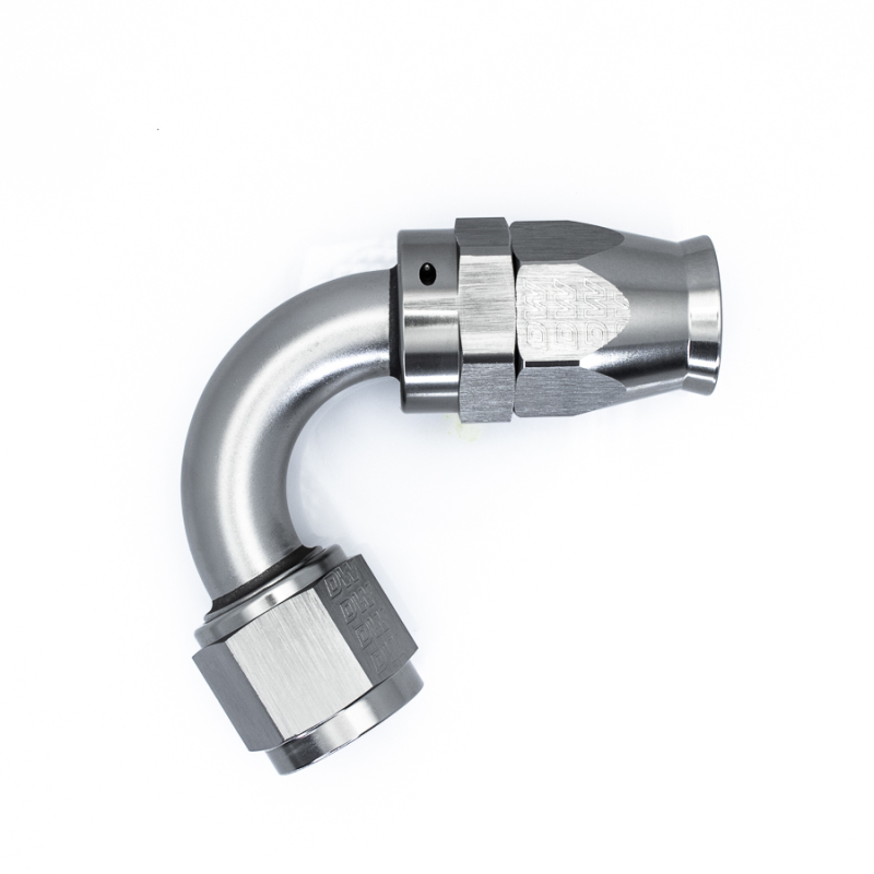 DeatschWerks 10AN Female Flare Swivel 120-Degree Hose End PTFE - Anodized Matte Black thumbnail 6