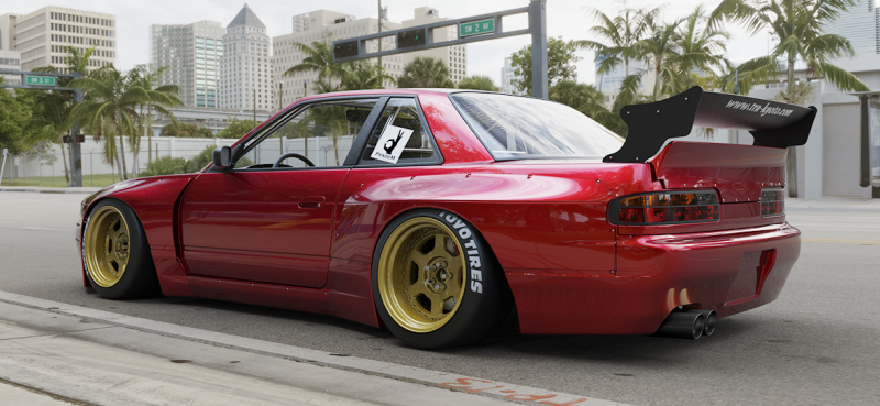 GReddy 89-94 Nissan 240SX Coupe w/ Silvia Headlights Pandem S13 Full Wide-Body Aero Kit w/o GT Wing thumbnail 7