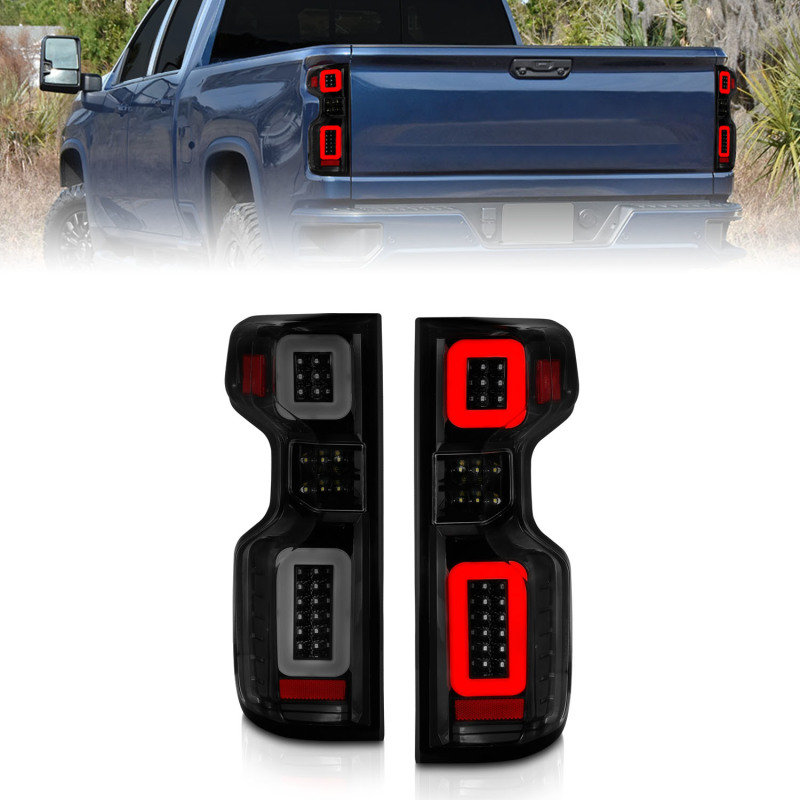 ANZO 19-21 Chevy Silverado Full LED Taillights Black Housing Smoke Lens G2 (w/C light Bars) thumbnail 3