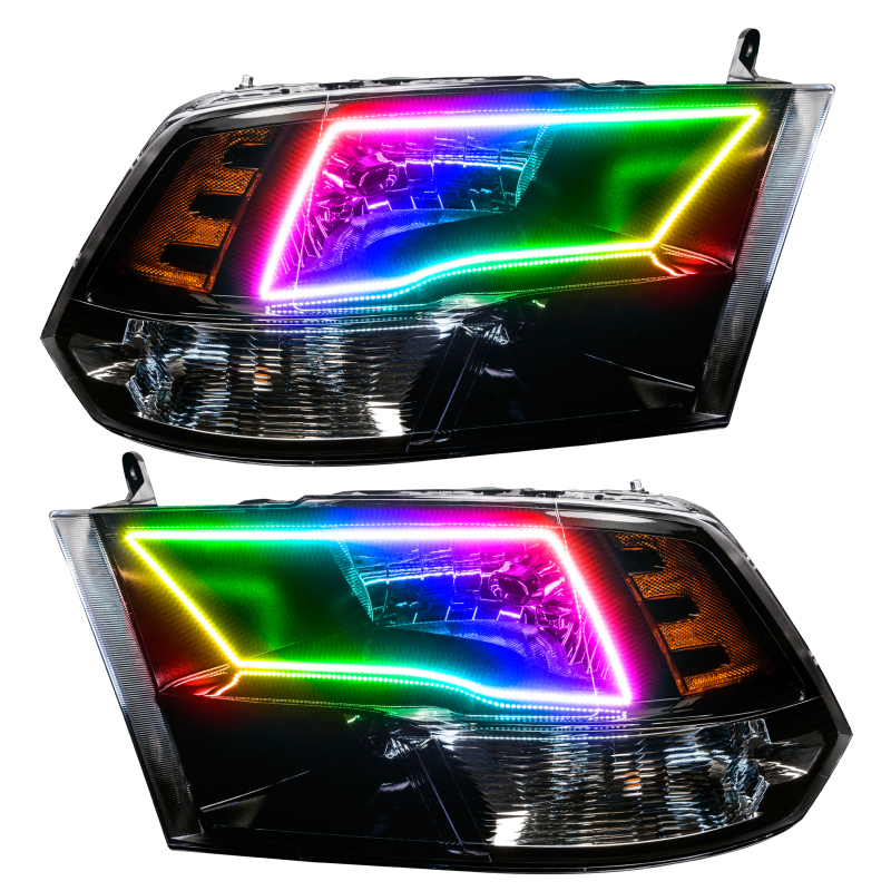 Oracle 09-17 RAM 1500 TRX Quad Pre-Assembled Headlights Blk Housing - w/ 2.0 Controller thumbnail 2