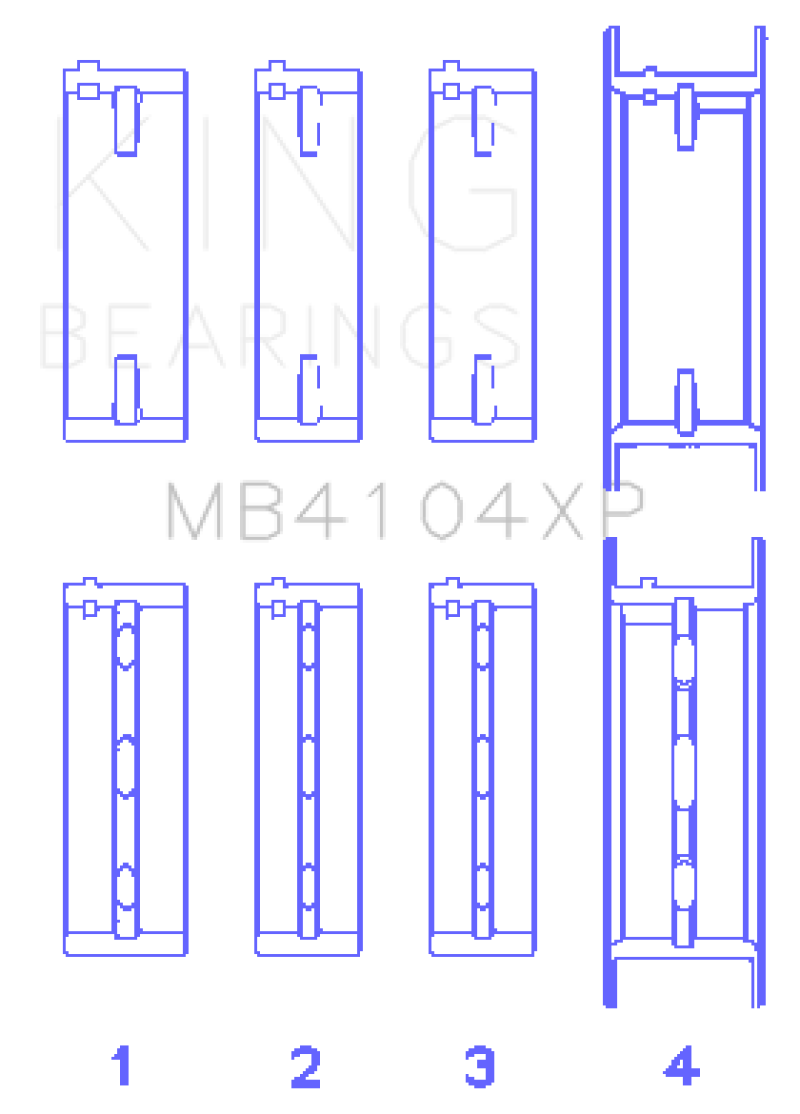 King Engine Bearings Nissan VG30DE/VG30DETT (Size +.025) Performance Main Bearing Set thumbnail 2
