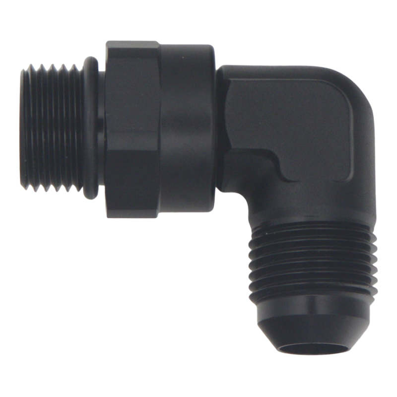 DeatschWerks 8AN ORB Male Swivel to 8AN Male Flare 90-Degree Fitting - Anodized Matte Black thumbnail 2