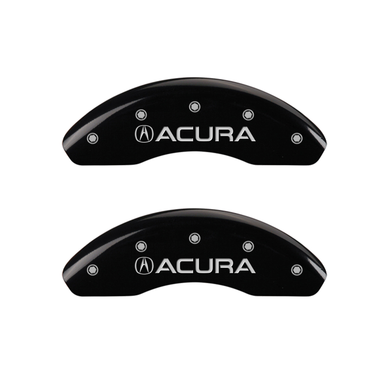 MGP 4 Caliper Covers Engraved Front Acura Engraved Rear NSX Black finish silver ch thumbnail 2