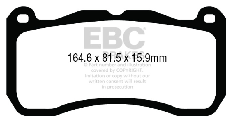 EBC 13-14 Ford Mustang 5.8 Supercharged (GT500) Shelby Redstuff Front Brake Pads thumbnail 4
