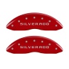 MGP Front set 2 Caliper Covers Engraved Front Silverado Red finish silver ch thumbnail 7