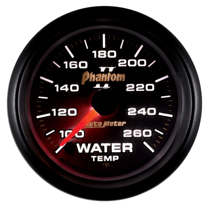 Autometer Phantom II 52mm Full Sweep Electronic 100-260 Deg F Water Temperature Gauge thumbnail 6