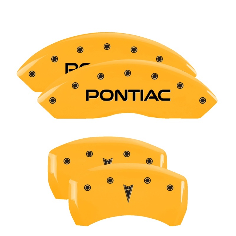 MGP 4 Caliper Covers Engraved Front Pontiac Rear Arrow Yellow Finish Blk Char 2009 Pontiac Solstice thumbnail 6