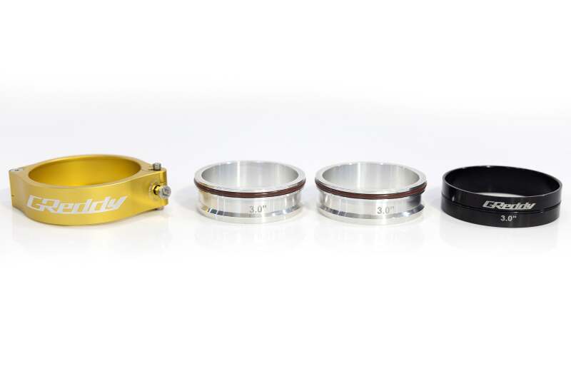 GReddy 3.0 Inch Gold Anodized Aluminum Boost Tube Clamp Set thumbnail 4