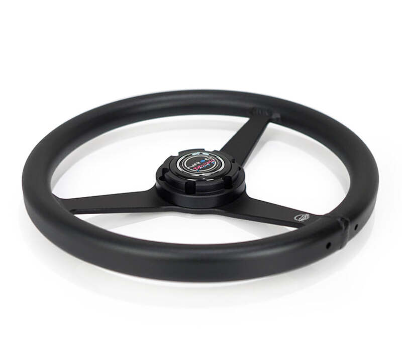 NRG Aluminum Steering Wheel 330mm - Heritage Solid Spoke - Ergonomic Grip - Anadized Black