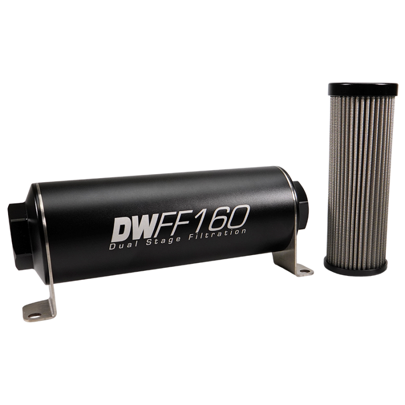 10AN Female, 5 micron, 160mm In-line fuel filter kit
