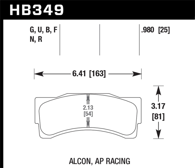 Hawk AP Racing/Alcon Acure/Honda DTC-70 Rear Race Brake Pads thumbnail 6