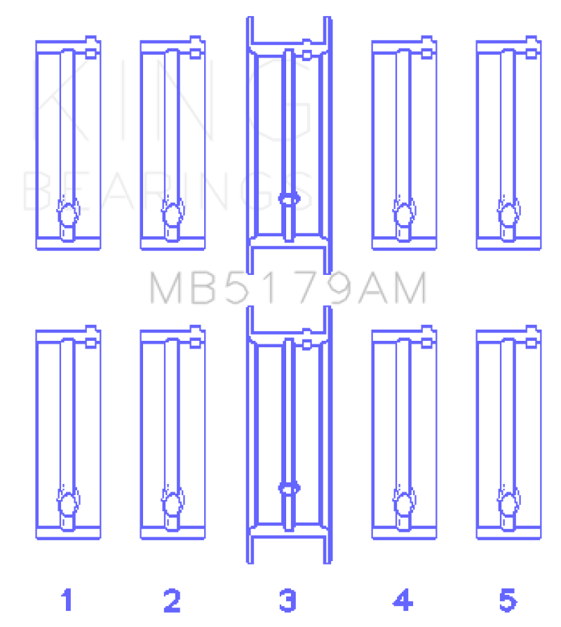 King Engine Bearings Daewoo/GM/Opel/Vauxhall (Size 0.25) Main Bearing Set thumbnail 3