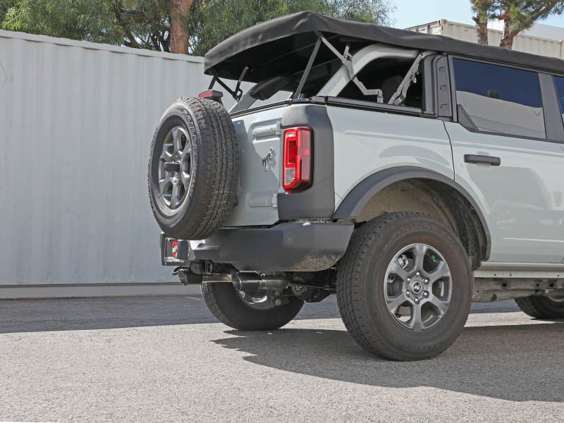 aFe Vulcan 3in 304 SS Axle-Back Exhaust 2021 Ford Bronco L4-2.3L (t)/V6-2.7L (tt) w/ Carbon Tips thumbnail 8