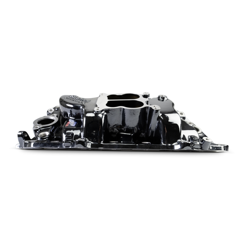 Edelbrock Performer Intake Manifolds 2161-BP Manifold, Performer, Dual Plane, Aluminum, Black Plasma Coated, Spread Bore, Chevy, 396-502, Oval Port, Each thumbnail 3