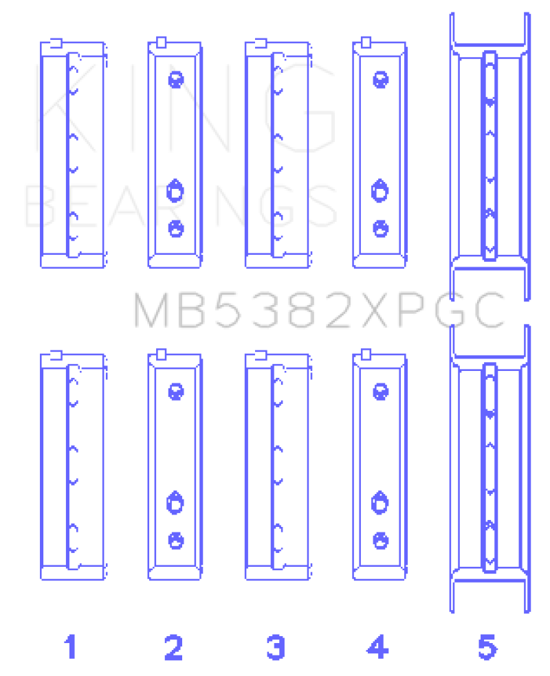 King Subaru EJ20/EJ22/EJ25 Including Turbo pMaxKote Performance Main Bearing Set - Size STDX thumbnail 2