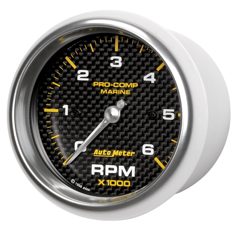 Autometer Marine Carbon Fiber Ultra-Lite Gauge 3-3/8in Tachometer 6K RPM thumbnail 7