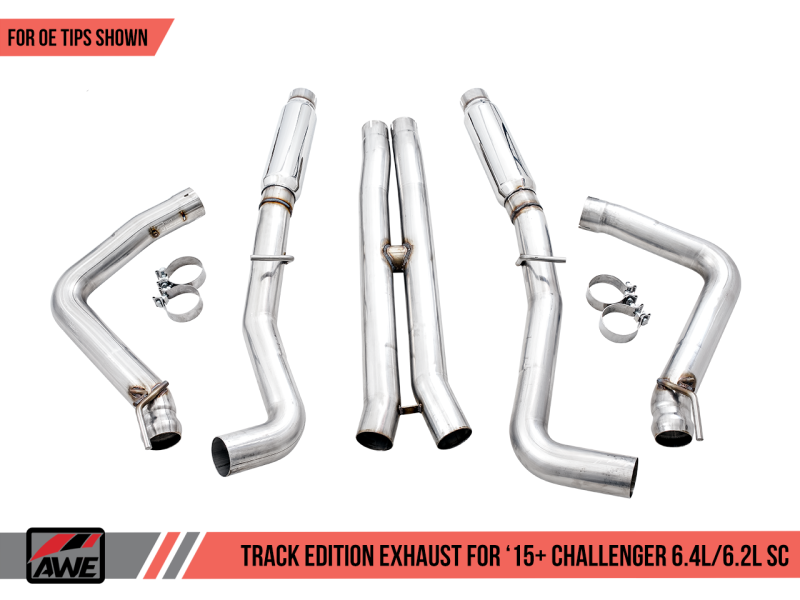 AWE Tuning 2015+ Dodge Challenger 6.4L/6.2L Supercharged Track Edition Exhaust - Use Stock Tips thumbnail 6