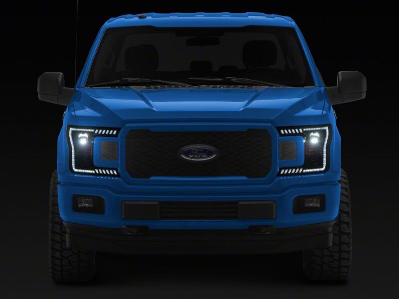 Raxiom 18-20 Ford F-150 LED Halo Surround Headlights with White DRL- Black Housing- Clear Lens thumbnail 2