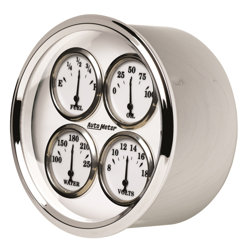 AutoMeter Gauge Quad 5in. 0 Ohm(e) to 90 Ohm(f)Elec Old Tyme White II thumbnail 5