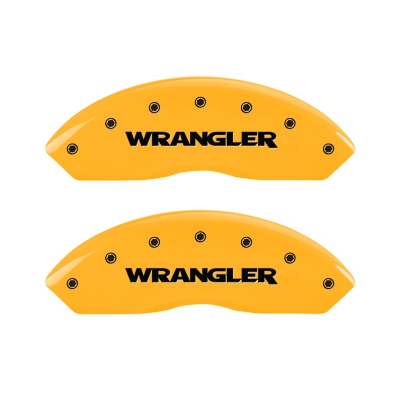 MGP 2 Caliper Covers Engraved Front Wrangler Yellow Finish Black Char 2006 Jeep Wrangler thumbnail 4
