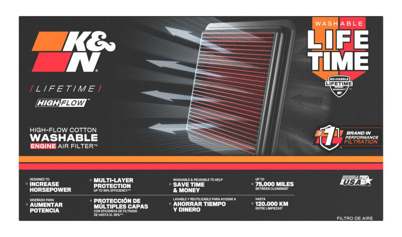 K&N 04-15 Citroen C5 L4-2.0L DSL Drop In Air Filter