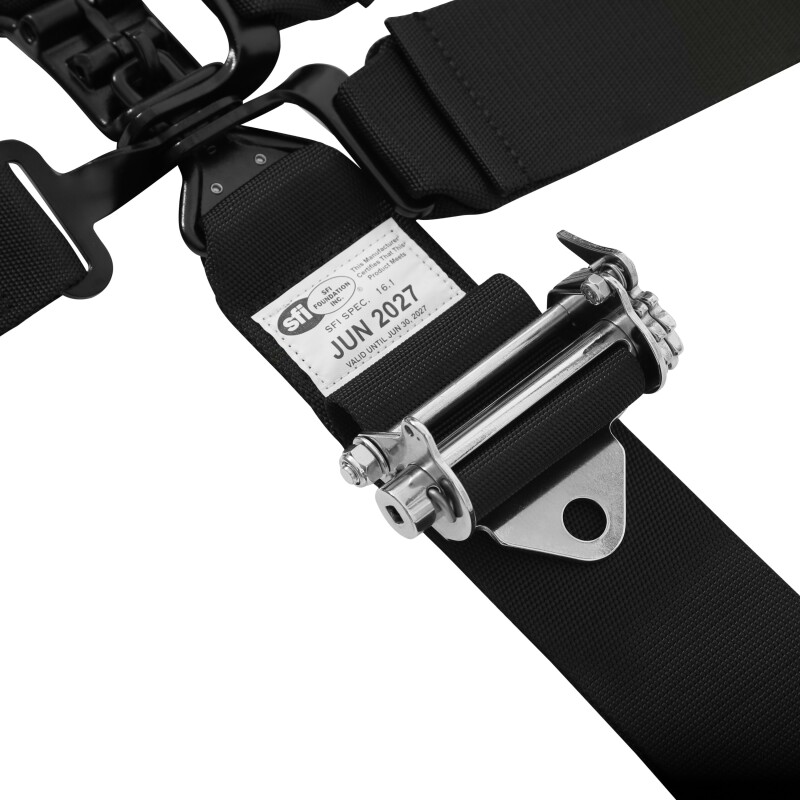 RaceQuip L & L 5pt Ratchet HNR Harness Black thumbnail 2