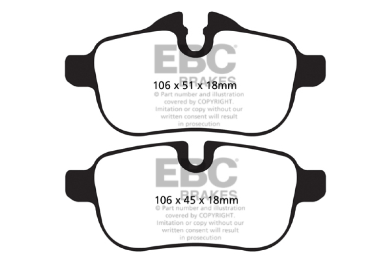 EBC 09+ BMW Z4 3.0 (E89) Ultimax2 Rear Brake Pads thumbnail 2
