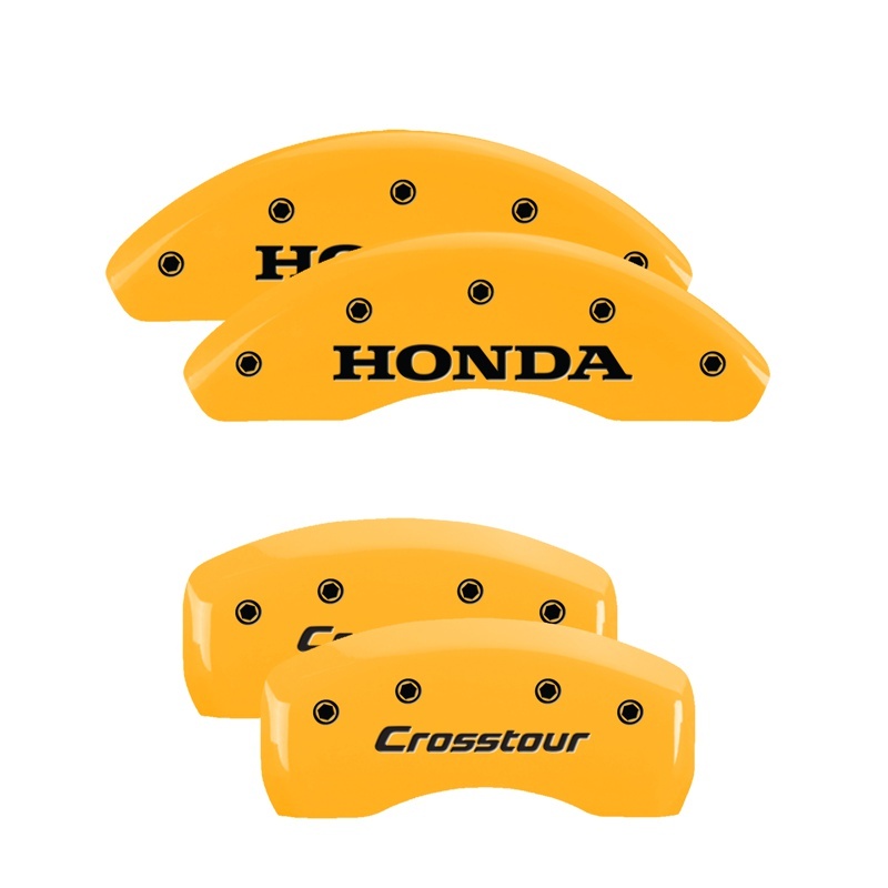 MGP 4 Caliper Covers Engraved Front Honda Engraved Rear Crosstour Yellow finish black ch thumbnail 6