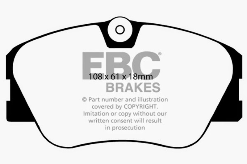 EBC 86-93 Mercedes-Benz 190/190E 2.3 16v Ultimax2 Front Brake Pads thumbnail 4