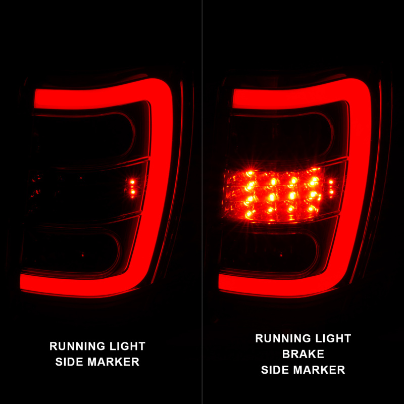 ANZO 1999-2004 Jeep Grand Cherokee LED Tail Lights w/ Light Bar Chrome Housing Red/Clear Lens thumbnail 9