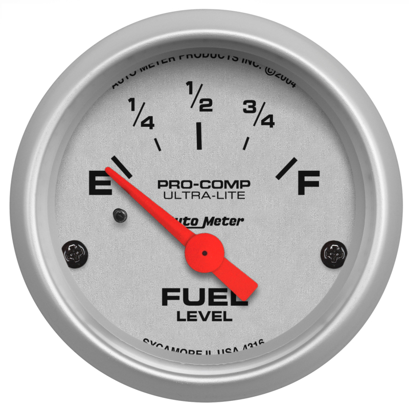Autometer Ultra-Lite 52mm 240 OHMS Empty/33 OHMS Full Short Sweep Electronic Fuel Level Gauge thumbnail 3