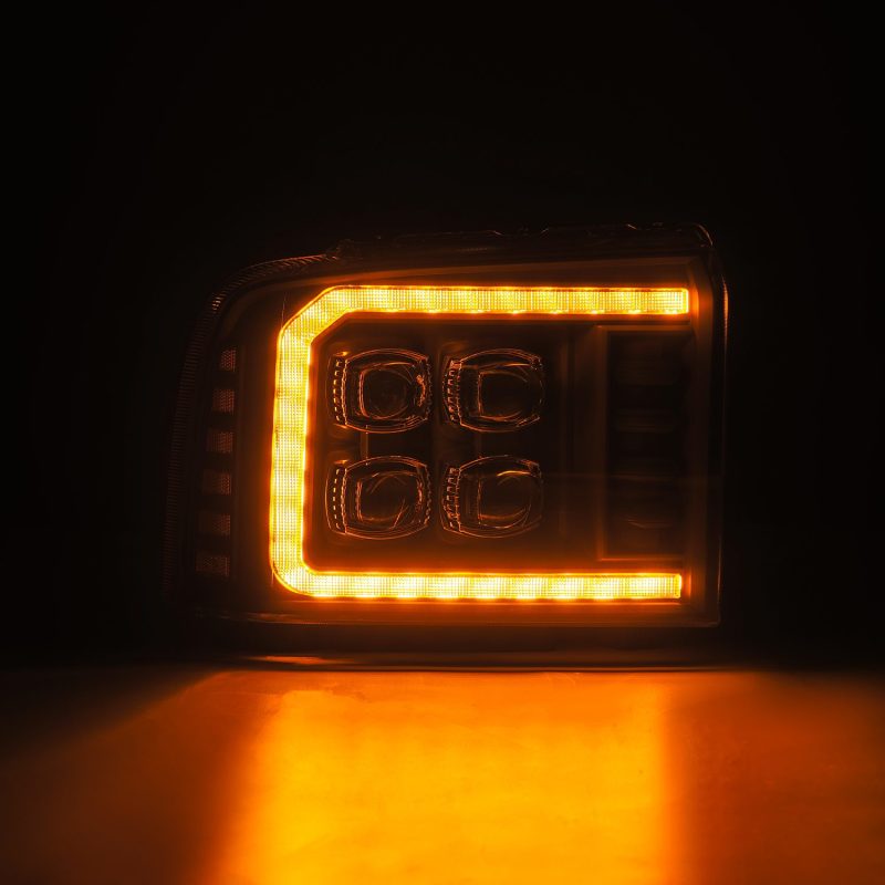AlphaRex 05-07 Ford F250/350/450/550 Super Duty NOVA LED Proj HL Blk w/Actv Light & Seq Sig + SB DRL thumbnail 4