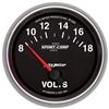 Autometer Sport-Comp II 2-5/8in 18V Electrical Voltmeter Gauge thumbnail 6