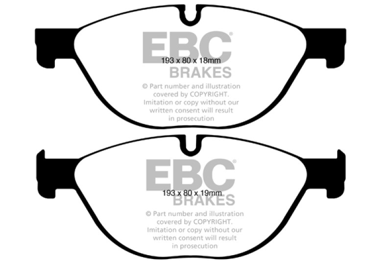 EBC 12-13 BMW 528 2.0 Turbo (F10) Performance Redstuff Front Brake Pads thumbnail 4