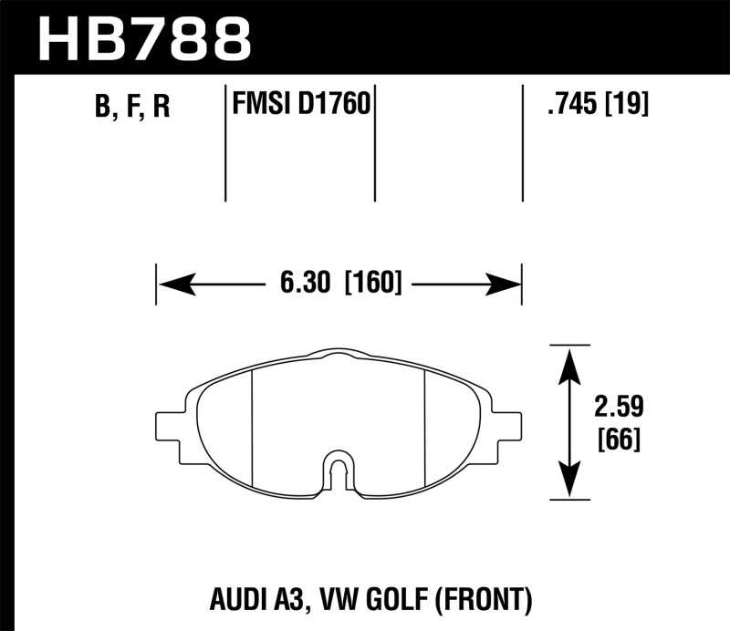 Hawk 15-17 VW Golf / Audi A3/A3 Quattro HPS Street Front Brake Pads thumbnail 4