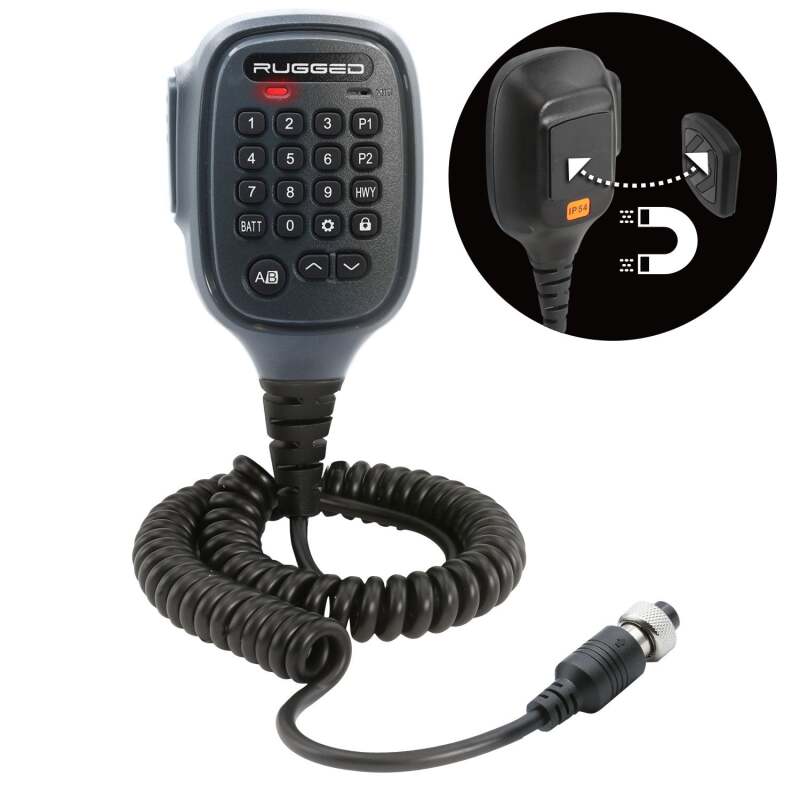 Rugged Radios Hand Mic for G1 Mobile Radio with Scosche MagicMount