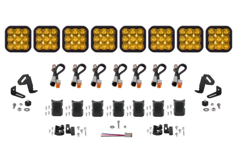 Diode Dynamics SS5 Sport Universal CrossLink 8-Pod Lightbar - Yellow Driving thumbnail 3